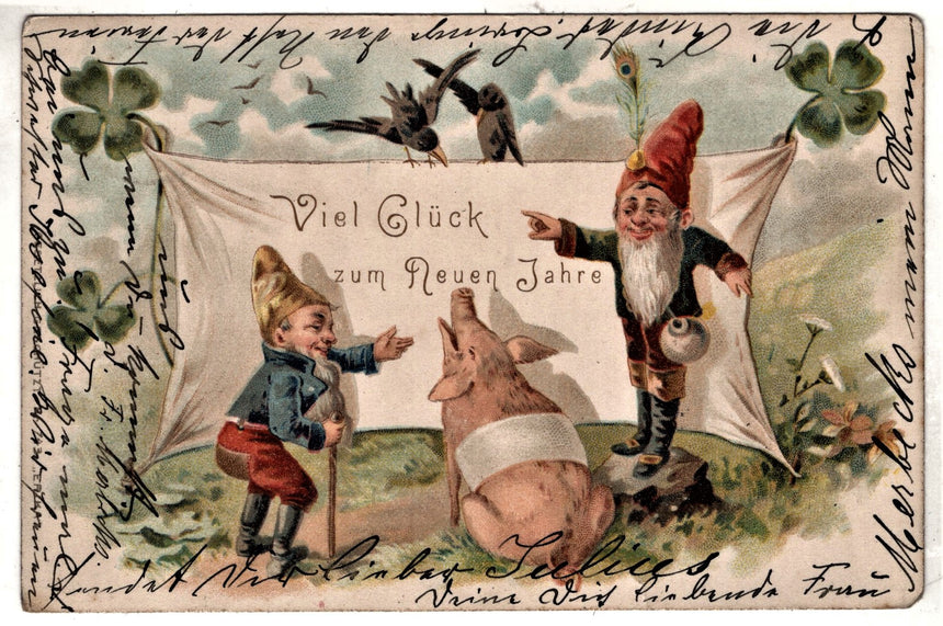 Cartolina Buon Natale / anno. Frohe Weihnachten / Neues Jahr. Merry Christmas & Happy New Year | Collezionissimo