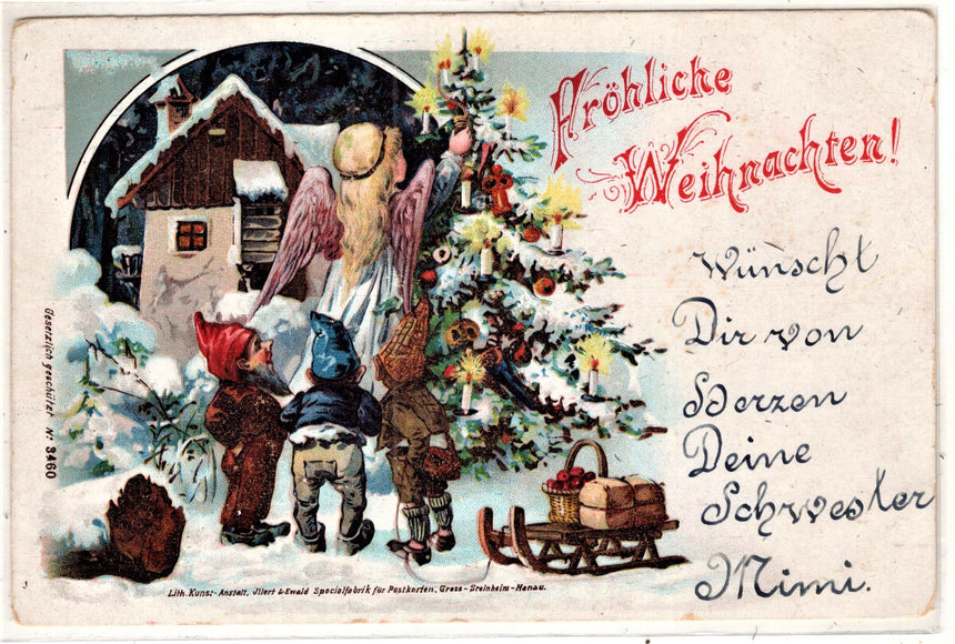 Cartolina Buon Natale / anno. Frohe Weihnachten / Neues Jahr. Merry Christmas & Happy New Year | Collezionissimo