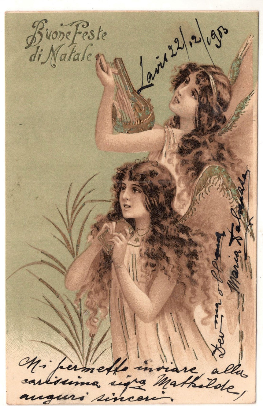 Cartolina Buon Natale / anno. Frohe Weihnachten / Neues Jahr. Merry Christmas & Happy New Year | Collezionissimo