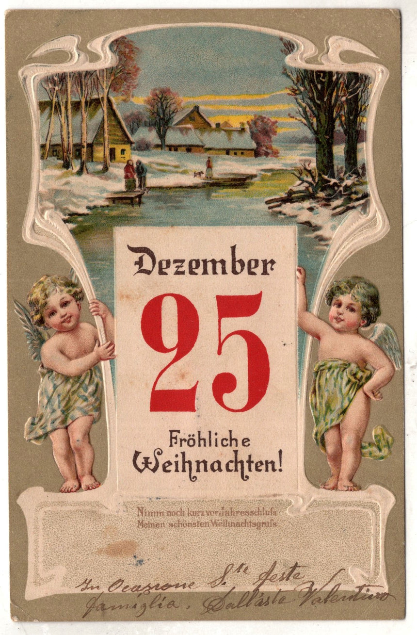 Cartolina Buon Natale / anno. Frohe Weihnachten / Neues Jahr. Merry Christmas & Happy New Year | Collezionissimo