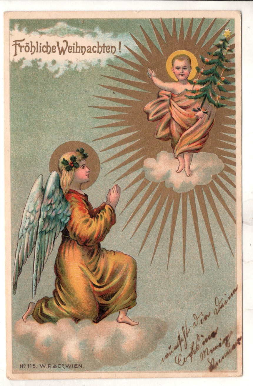 Cartolina Buon Natale / anno. Frohe Weihnachten / Neues Jahr. Merry Christmas & Happy New Year | Collezionissimo