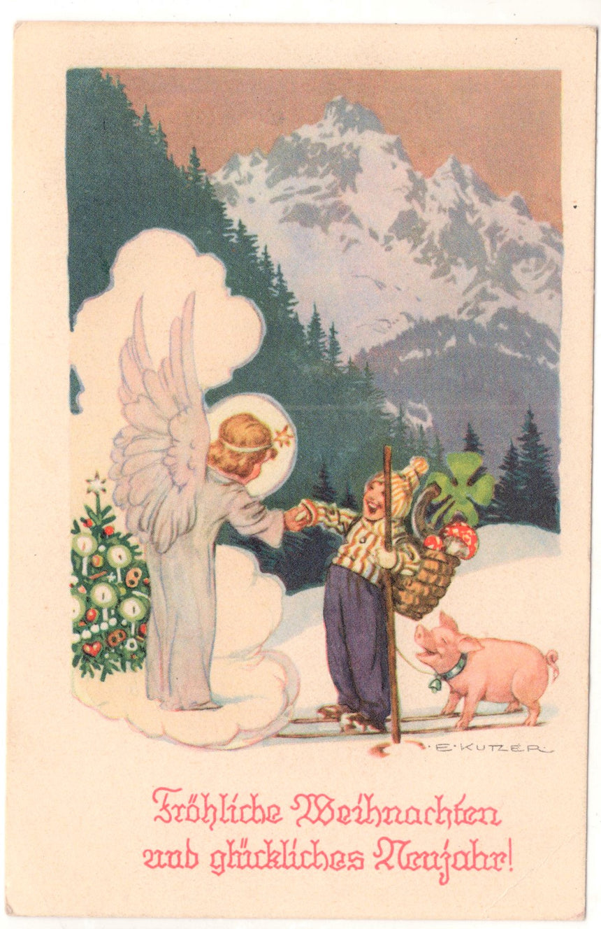 Cartolina Buon Natale / anno. Frohe Weihnachten / Neues Jahr. Merry Christmas & Happy New Year | Collezionissimo