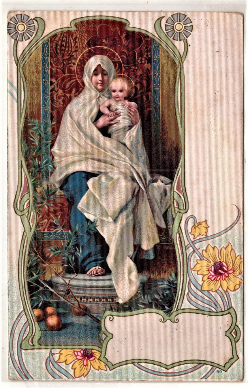 Cartolina Gesù. Madonna. San Giuseppe. Sacra Famiglia. Santi. | Collezionissimo