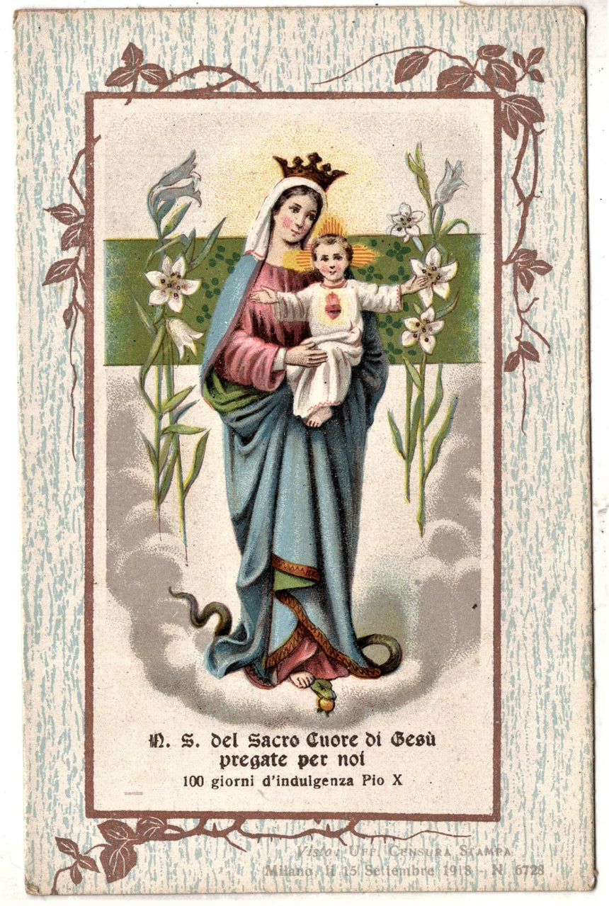 Cartolina Gesù. Madonna. San Giuseppe. Sacra Famiglia. Santi. | Collezionissimo
