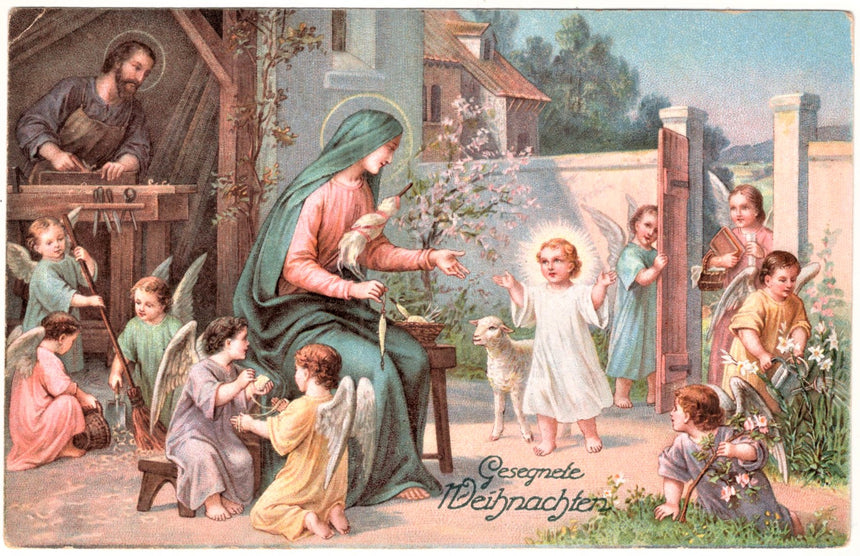 Cartolina Gesù. Madonna. San Giuseppe. Sacra Famiglia. Santi. | Collezionissimo