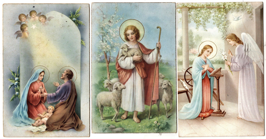 Cartolina Gesù. Madonna. San Giuseppe. Sacra Famiglia. Santi. | Collezionissimo