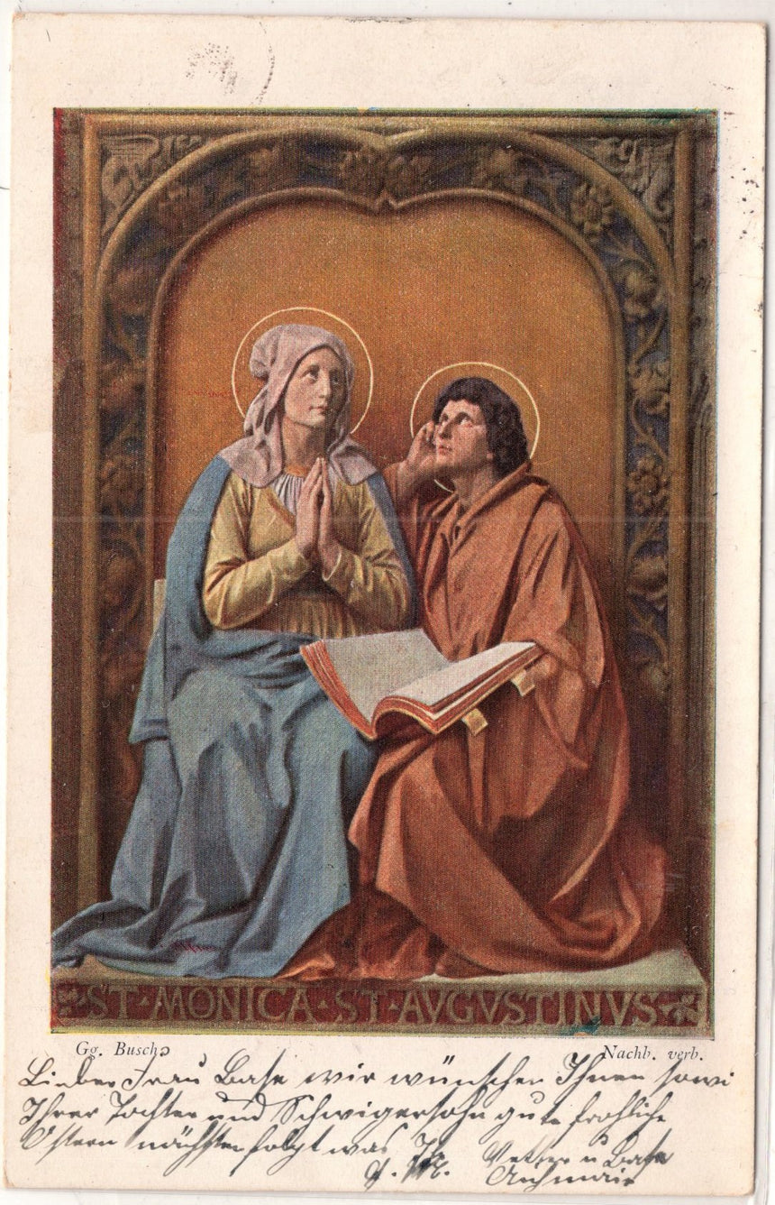 Cartolina Gesù. Madonna. San Giuseppe. Sacra Famiglia. Santi.S.Monica | Collezionissimo