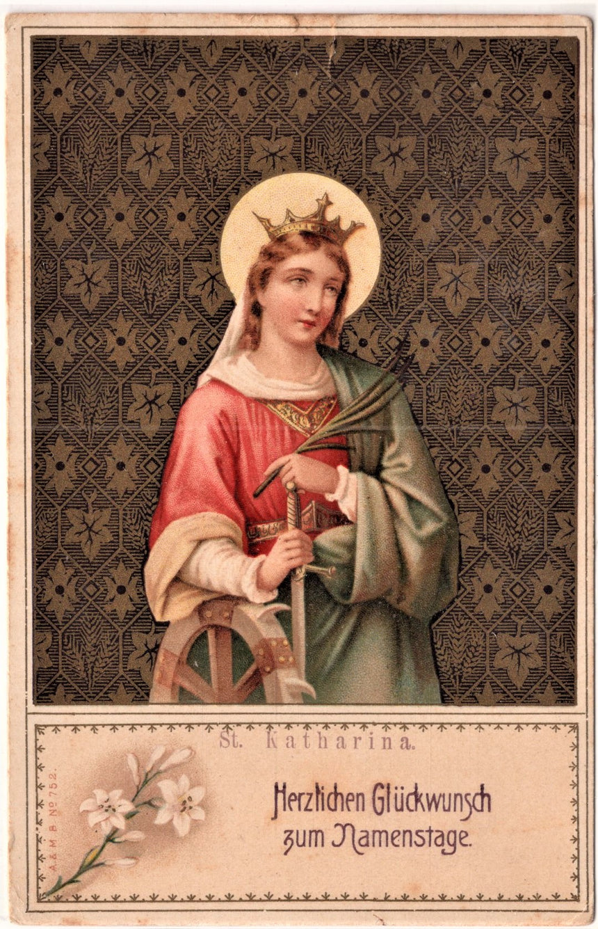 Cartolina Gesù. Madonna. San Giuseppe. Sacra Famiglia. Santi.S.Katharina | Collezionissimo