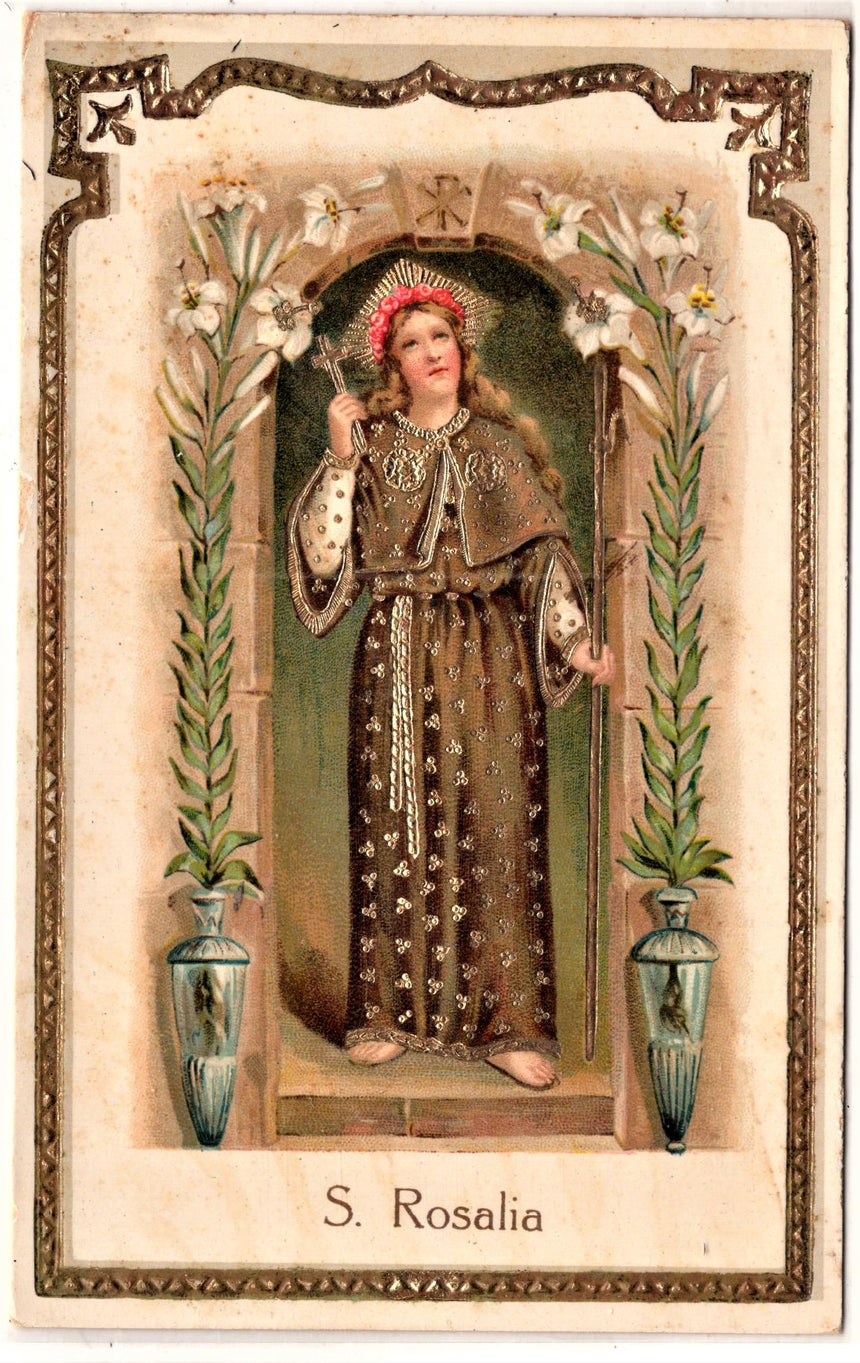 Cartolina Gesù. Madonna. San Giuseppe. Sacra Famiglia. Santi.S.Rosalia | Collezionissimo