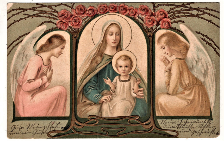 Cartolina Gesù. Madonna. San Giuseppe. Sacra Famiglia. Santi. | Collezionissimo