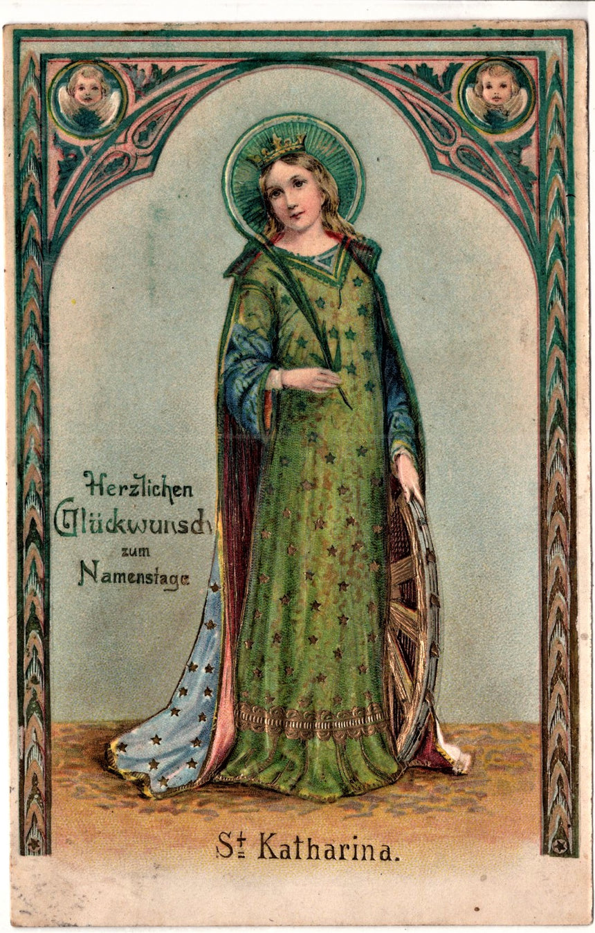 Cartolina Gesù. Madonna. San Giuseppe. Sacra Famiglia. Santi.S.Katharina | Collezionissimo