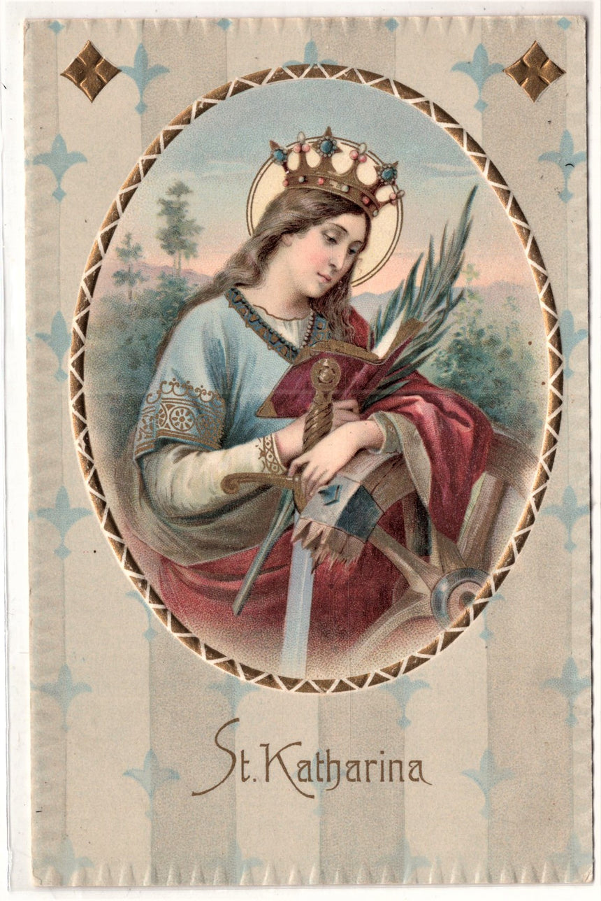 Cartolina Gesù. Madonna. San Giuseppe. Sacra Famiglia. Santi.S.Katharina | Collezionissimo