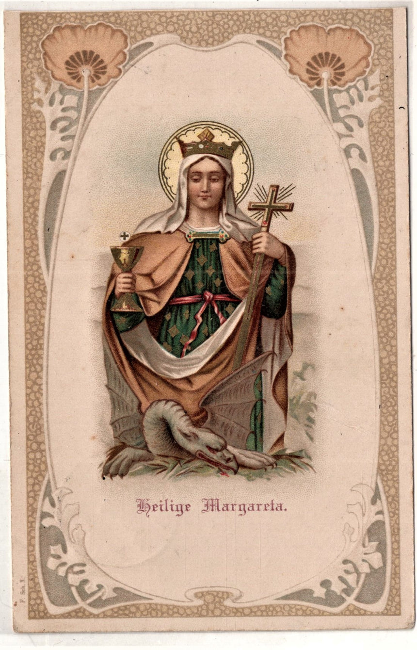 Cartolina Gesù. Madonna. San Giuseppe. Sacra Famiglia. Santi.S. Margareta | Collezionissimo