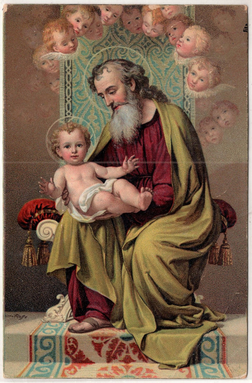 Cartolina Gesù. Madonna. San Giuseppe. Sacra Famiglia. Santi. | Collezionissimo