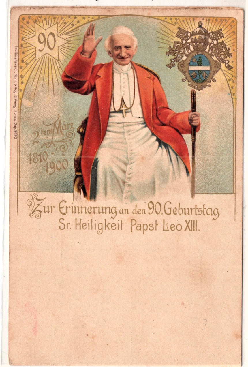 Cartolina Gesù. Madonna. San Giuseppe. Sacra Famiglia. Santi. Papa Leone XIII | Collezionissimo