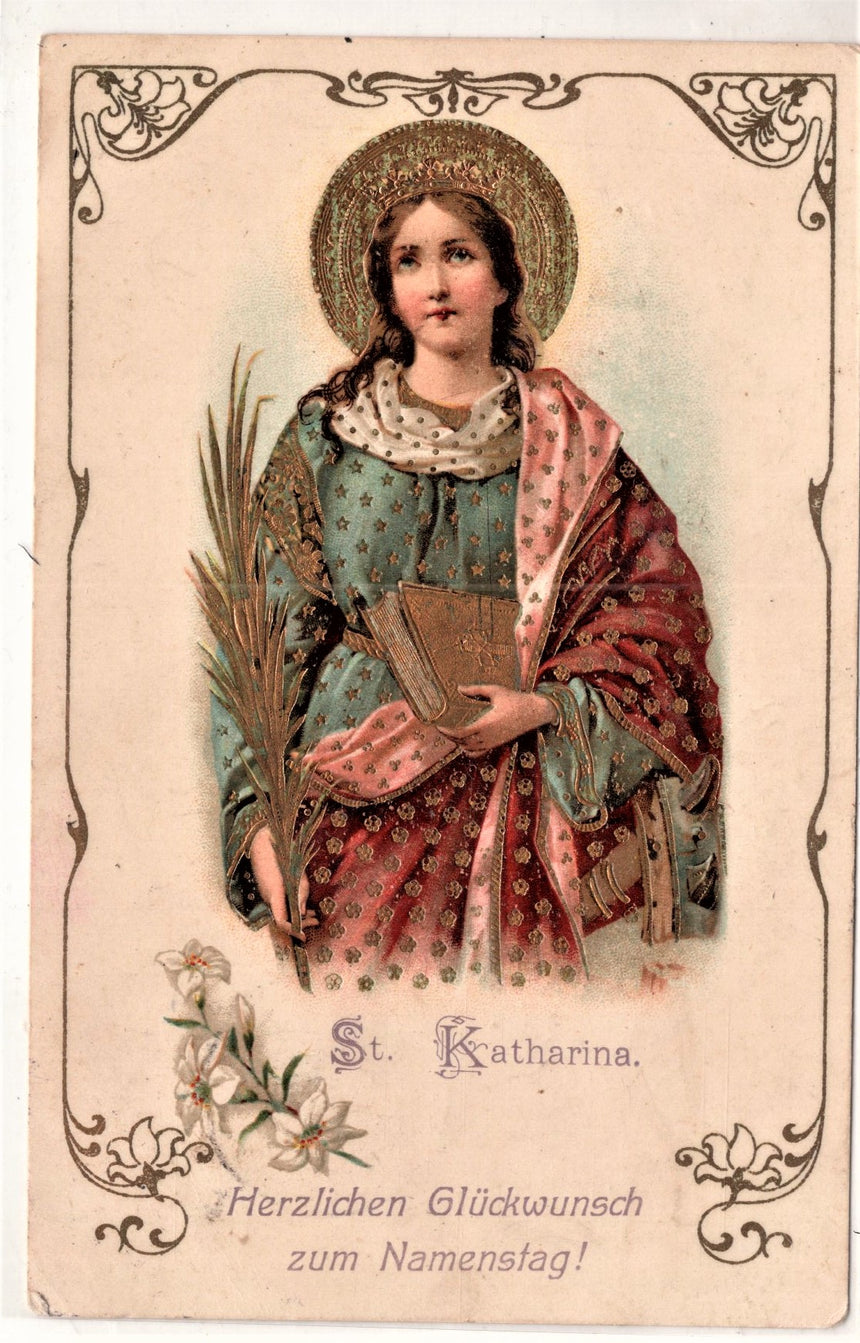 Cartolina Gesù. Madonna. San Giuseppe. Sacra Famiglia. Santi.S. Katharina | Collezionissimo