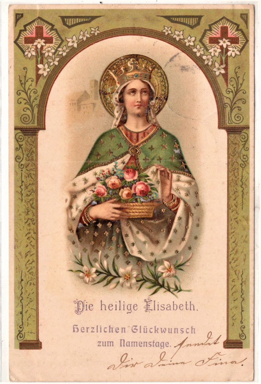 Cartolina Gesù. Madonna. San Giuseppe. Sacra Famiglia. Santi. S.Elisabeth | Collezionissimo