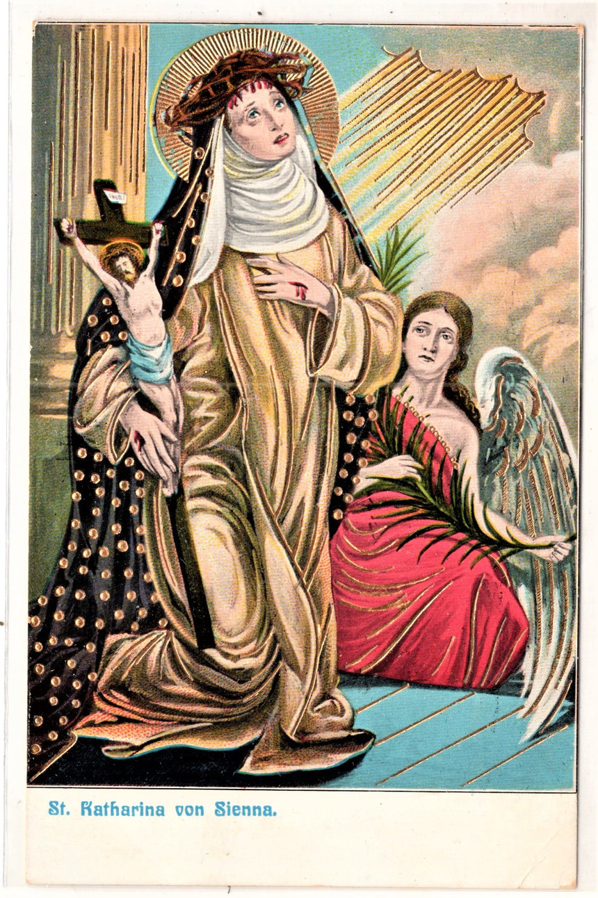 Cartolina Gesù. Madonna. San Giuseppe. Sacra Famiglia. Santi. S.Katharina | Collezionissimo