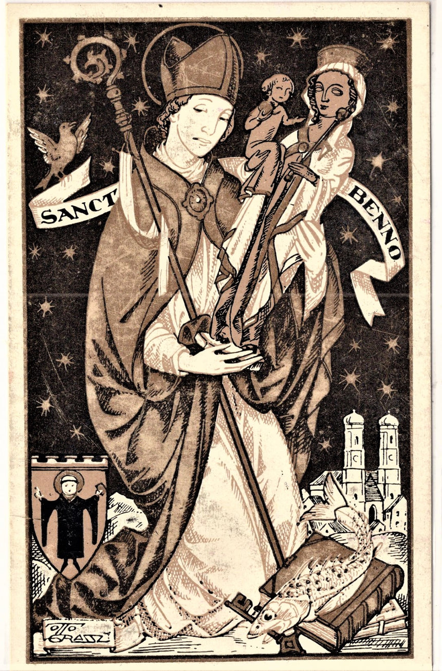 Cartolina Gesù. Madonna. San Giuseppe. Sacra Famiglia. Santi. S.Benno | Collezionissimo