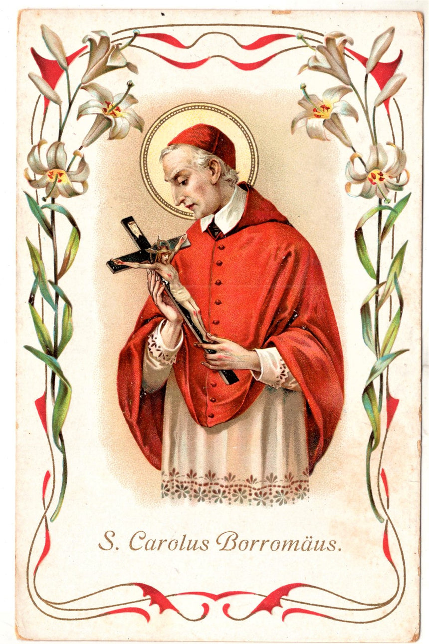 Cartolina Gesù. Madonna. San Giuseppe. Sacra Famiglia. Santi. S.Borromaus | Collezionissimo