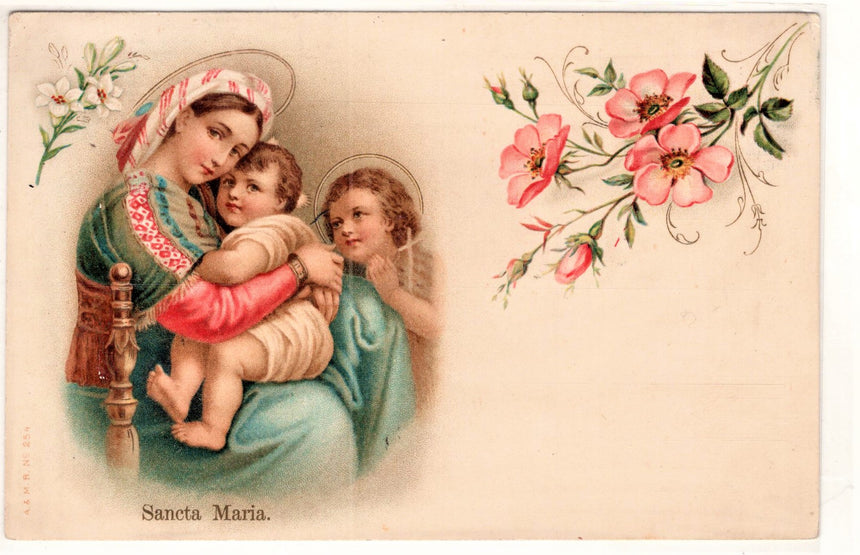 Cartolina Gesù. Madonna. San Giuseppe. Sacra Famiglia. Santi. | Collezionissimo