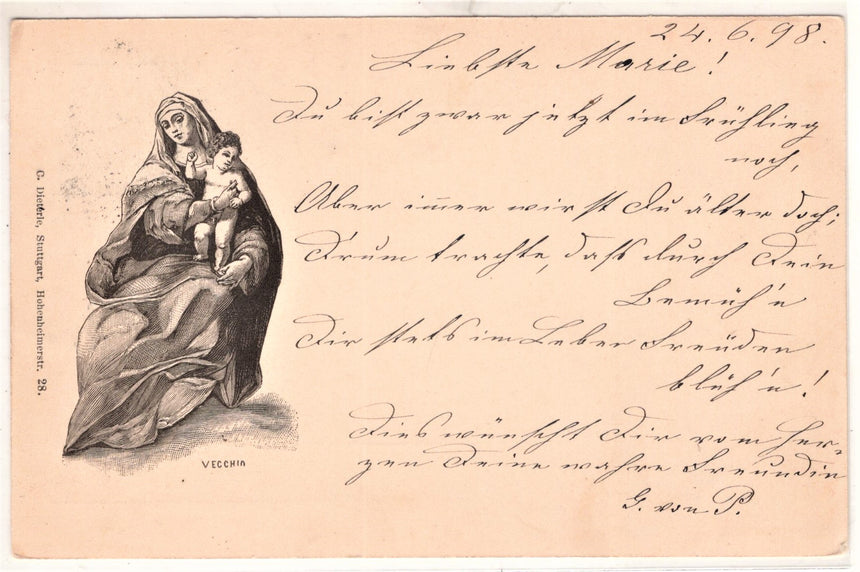Cartolina Gesù. Madonna. San Giuseppe. Sacra Famiglia. Santi. | Collezionissimo