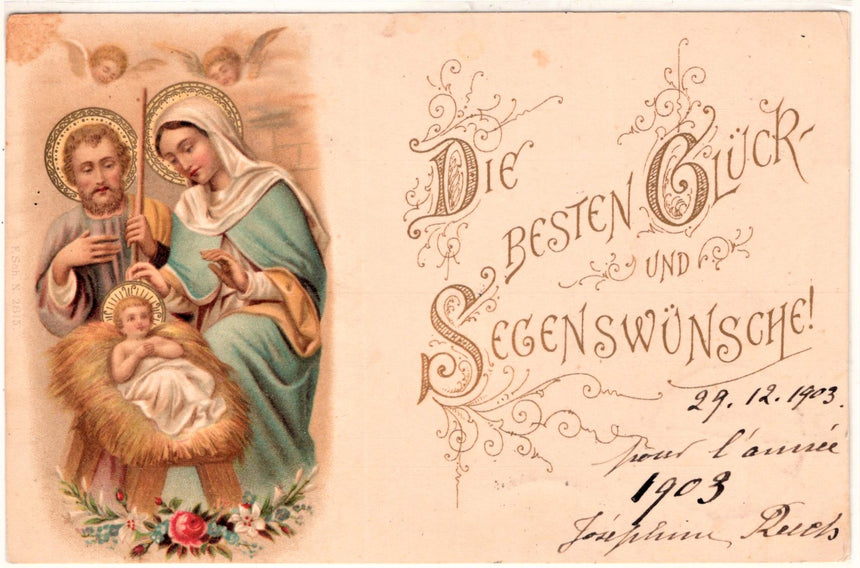 Cartolina Gesù. Madonna. San Giuseppe. Sacra Famiglia. Santi. | Collezionissimo