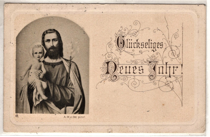 Cartolina Gesù. Madonna. San Giuseppe. Sacra Famiglia. Santi. | Collezionissimo