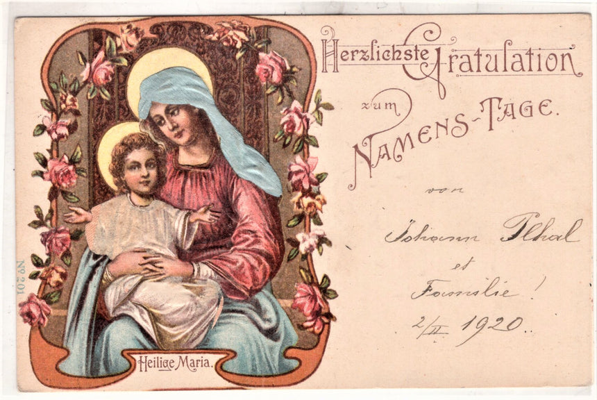 Cartolina Gesù. Madonna. San Giuseppe. Sacra Famiglia. Santi. | Collezionissimo