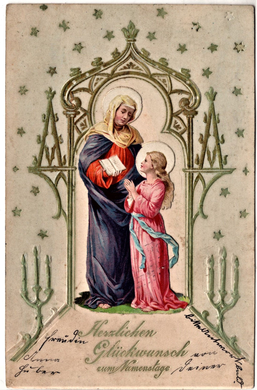 Cartolina Gesù. Madonna. San Giuseppe. Sacra Famiglia. Santi. | Collezionissimo