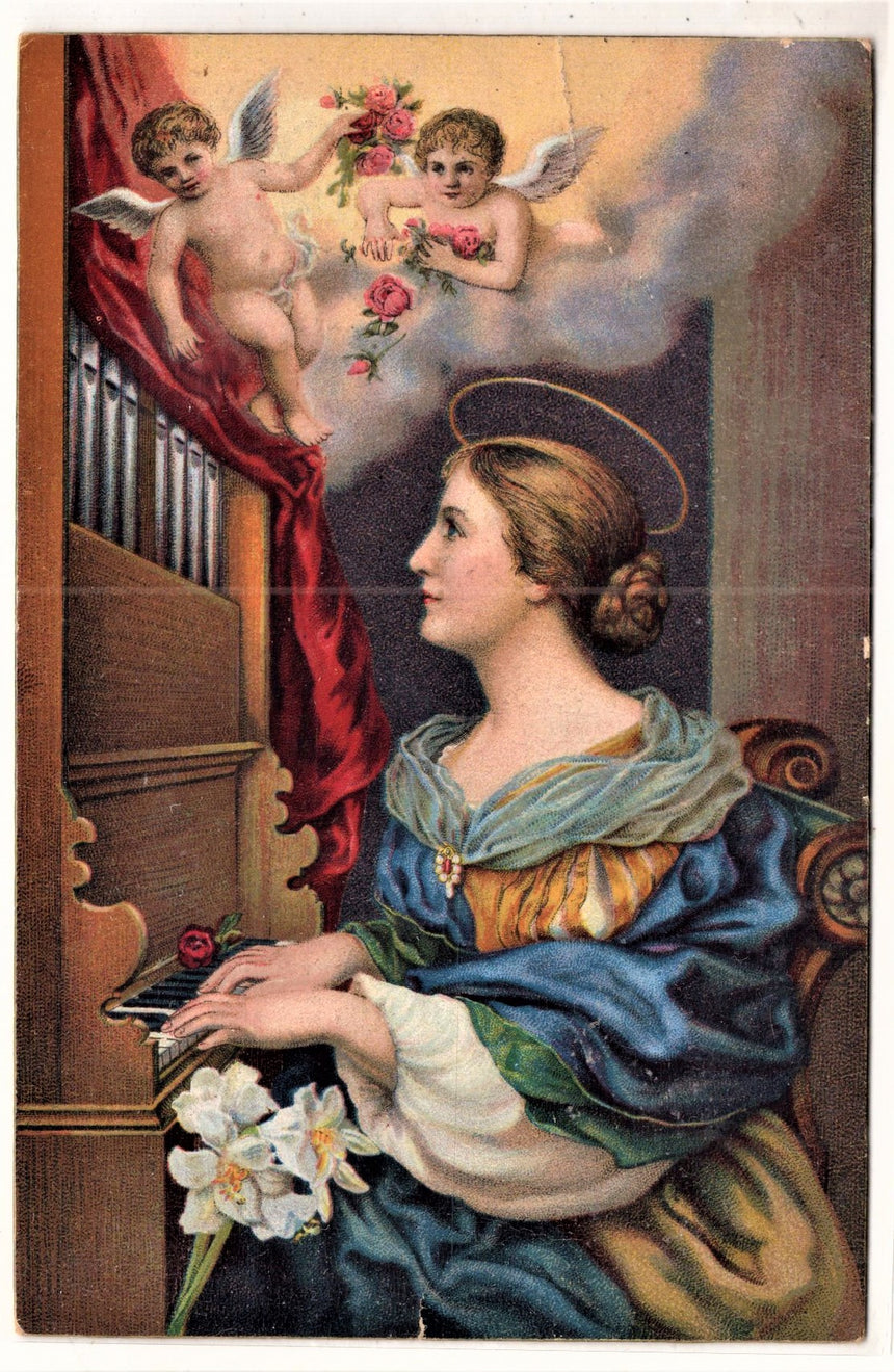 Cartolina Gesù. Madonna. San Giuseppe. Sacra Famiglia. Santi. S. Cecilia | Collezionissimo