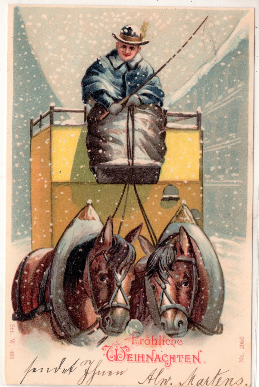 Cartolina Buon Natale / anno. Santini. Militari | Collezionissimo