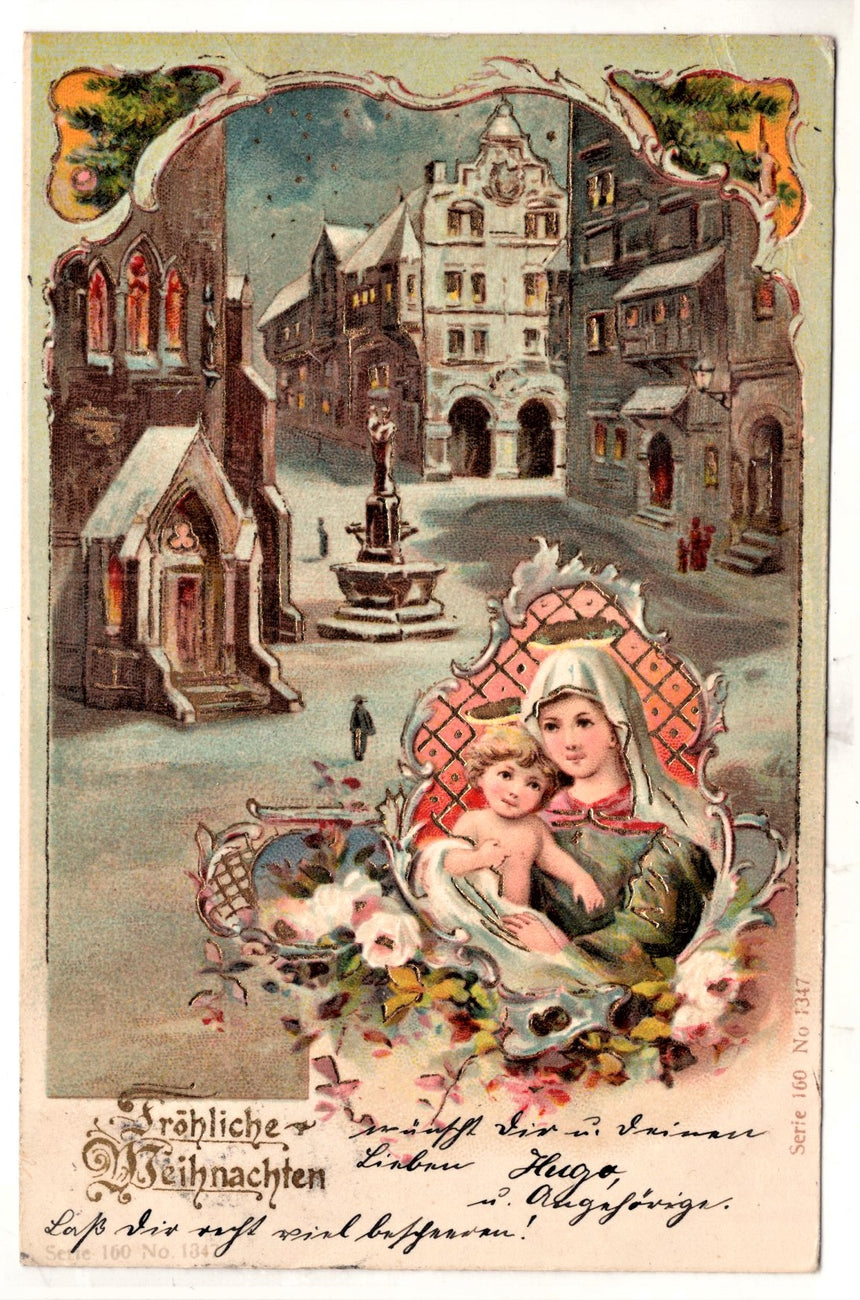 Cartolina Buon Natale / anno. Santini. Militari | Collezionissimo