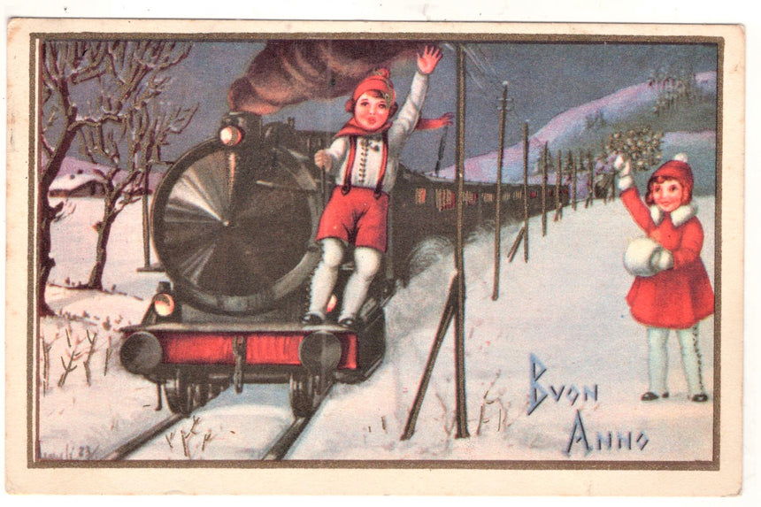 Cartolina Buon Natale / anno. Santini. Militari | Collezionissimo