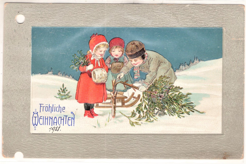 Cartolina Buon Natale / anno. Santini. Militari | Collezionissimo