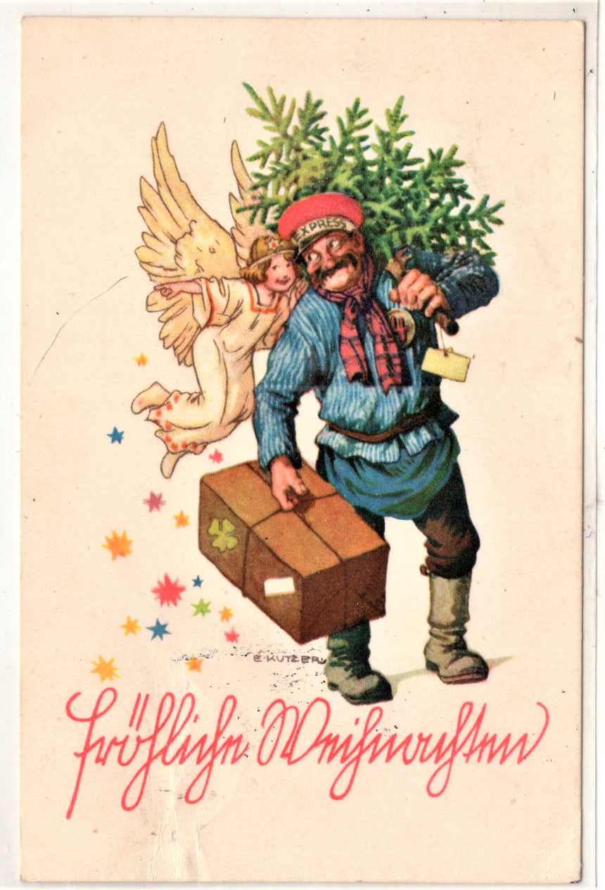 Cartolina Buon Natale / anno. Santini. Militari | Collezionissimo