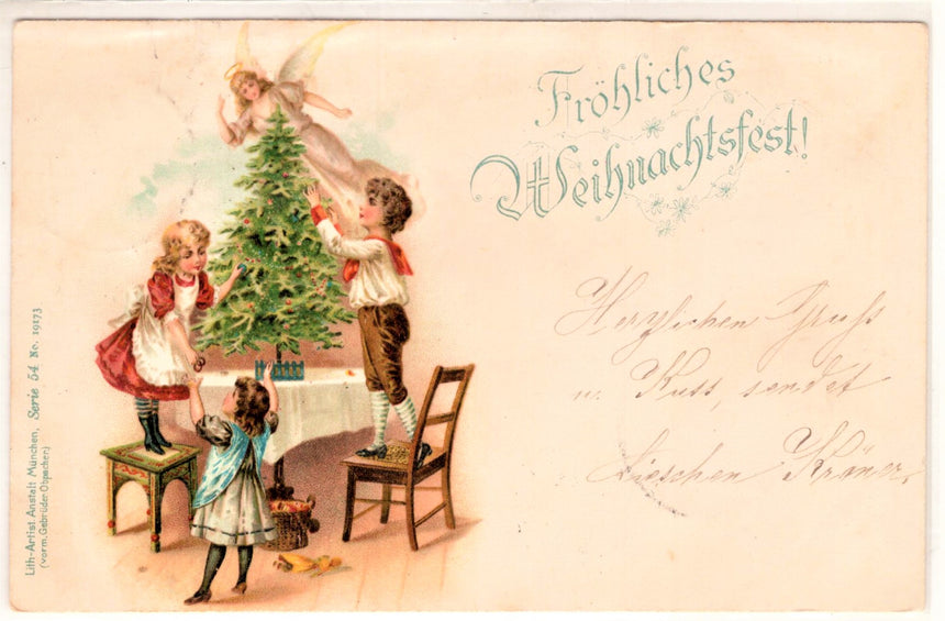 Cartolina Buon Natale / anno. Santini. Militari | Collezionissimo