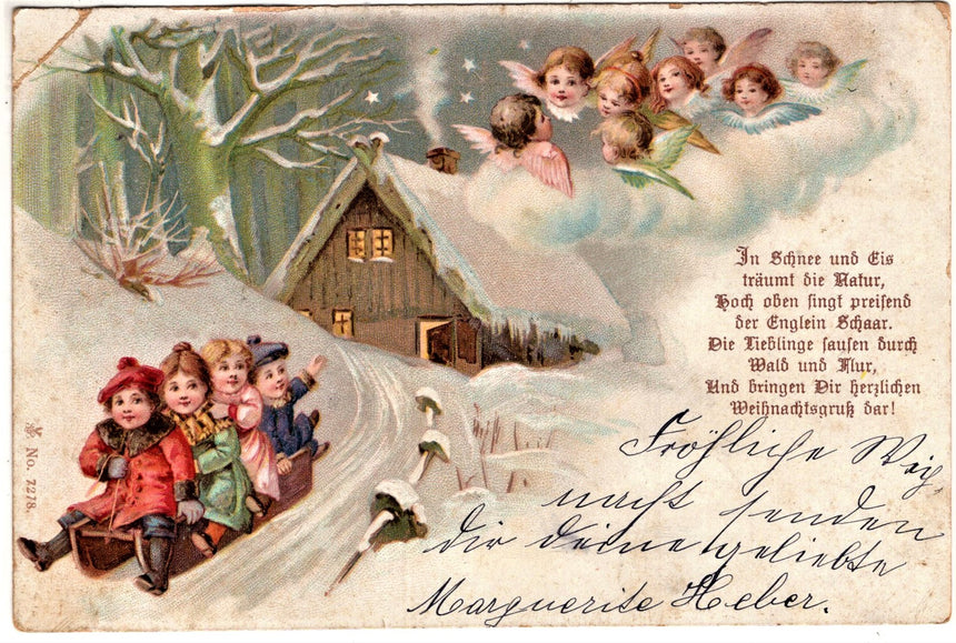 Cartolina Buon Natale / anno. Santini. Militari | Collezionissimo