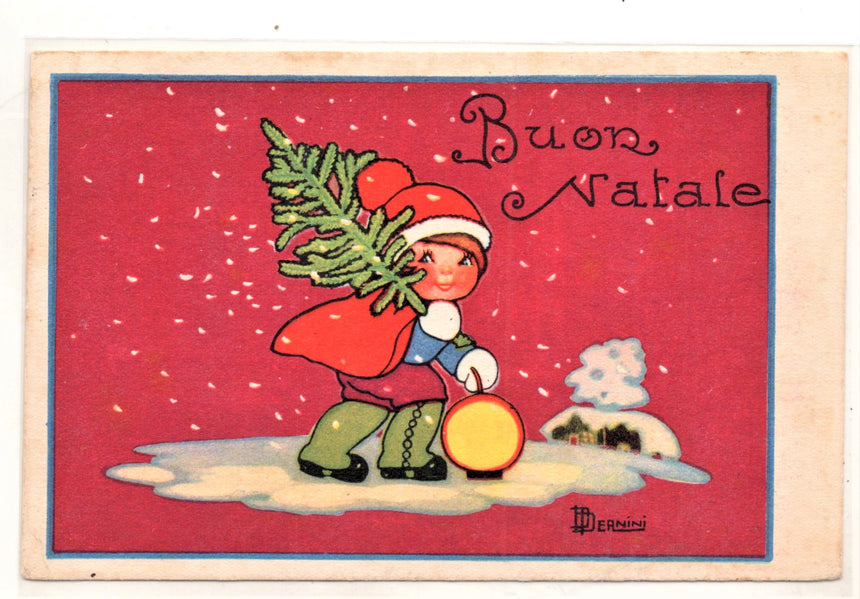 Cartolina Buon Natale / anno. Santini. Militari | Collezionissimo