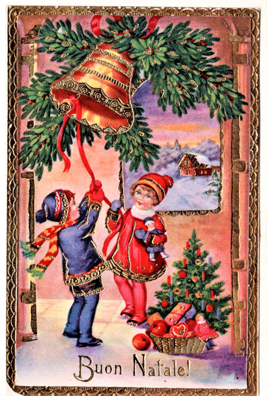 Cartolina Buon Natale / anno. Santini. Militari | Collezionissimo