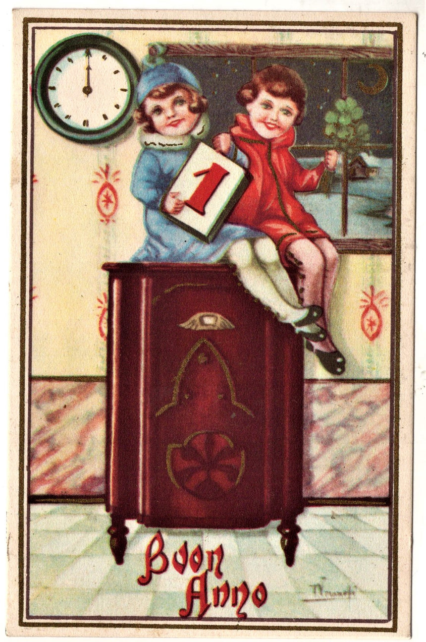 Cartolina Buon Natale / anno. Santini. Militari | Collezionissimo