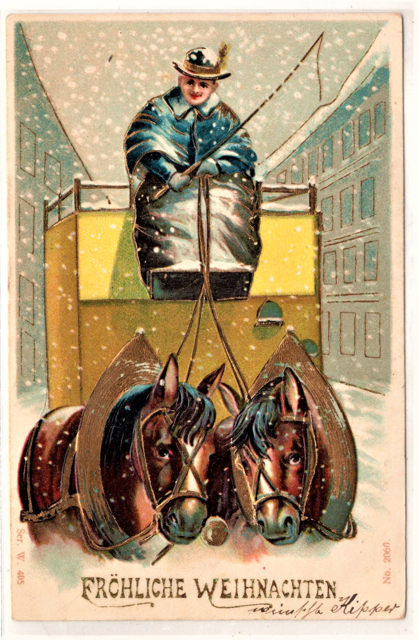 Cartolina Buon Natale / anno. Santini. Militari | Collezionissimo