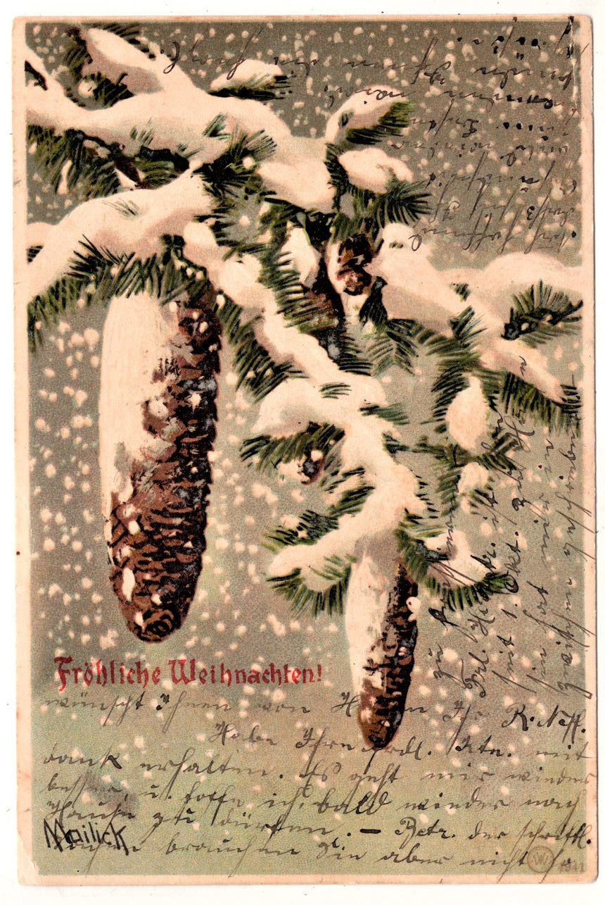 Cartolina Buon Natale / anno. Santini. Militari Meilick | Collezionissimo