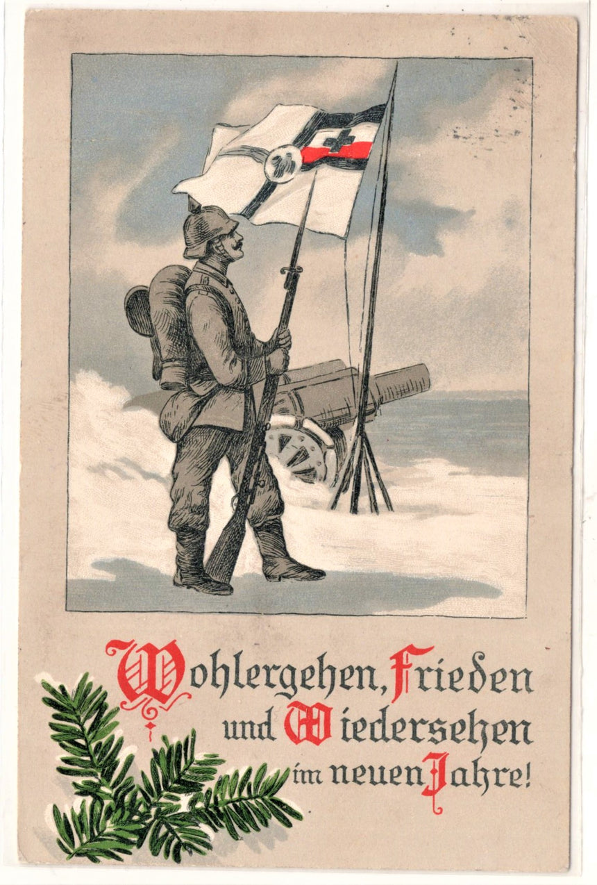 Cartolina Buon Natale / anno. Santini. Militari neuen Jahr | Collezionissimo