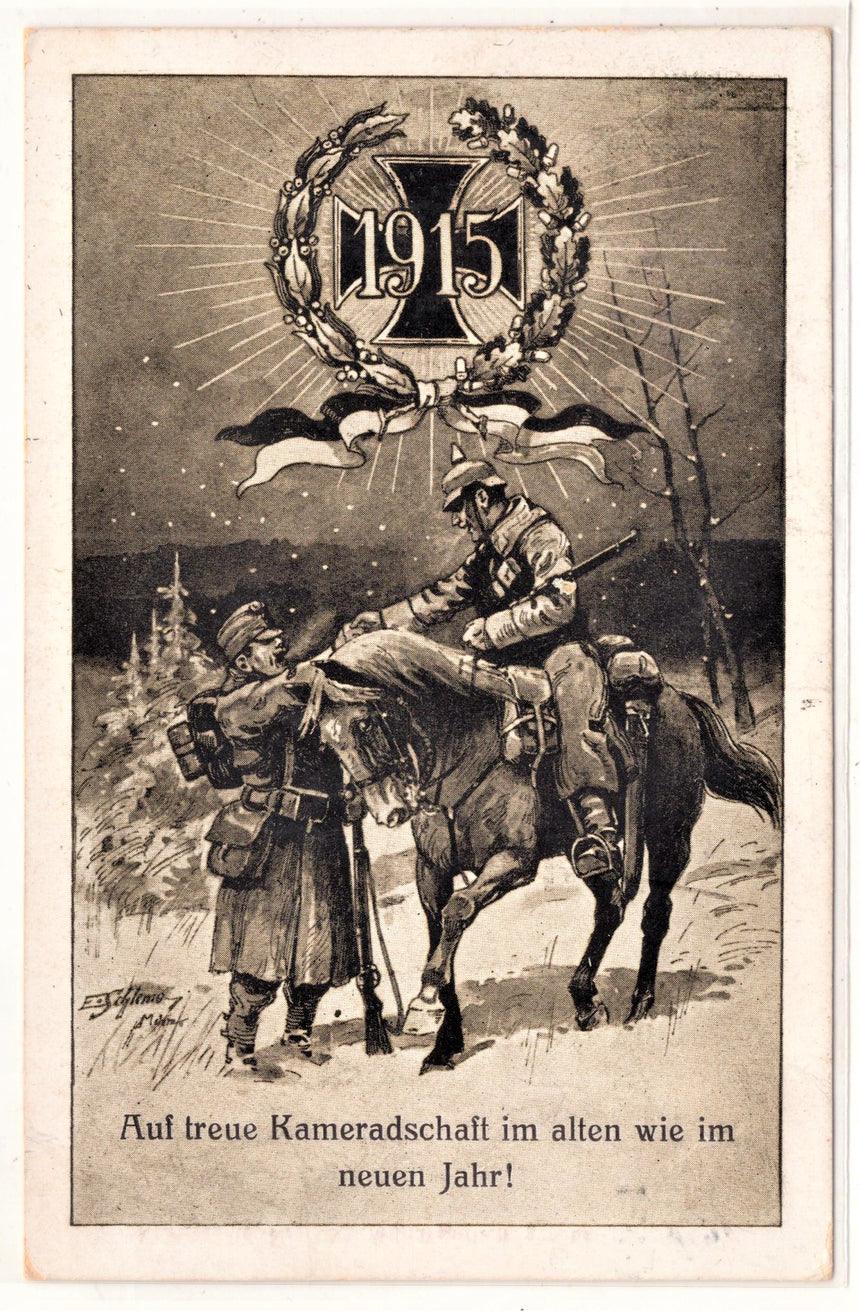 Cartolina Buon Natale / anno. Santini. Militari neuen Jahr | Collezionissimo