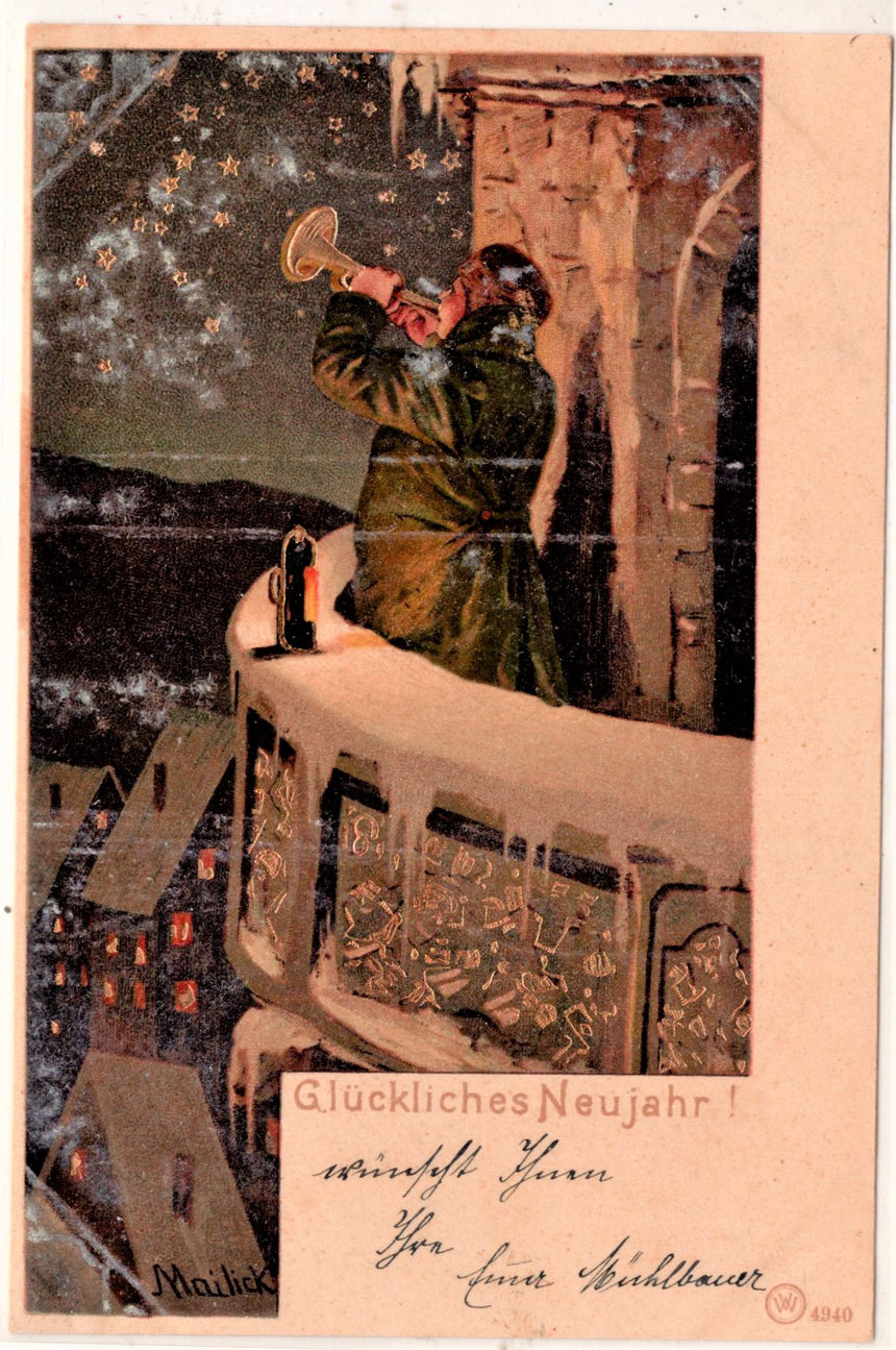 Cartolina Buon Natale / anno. Santini. Militari Mailick | Collezionissimo