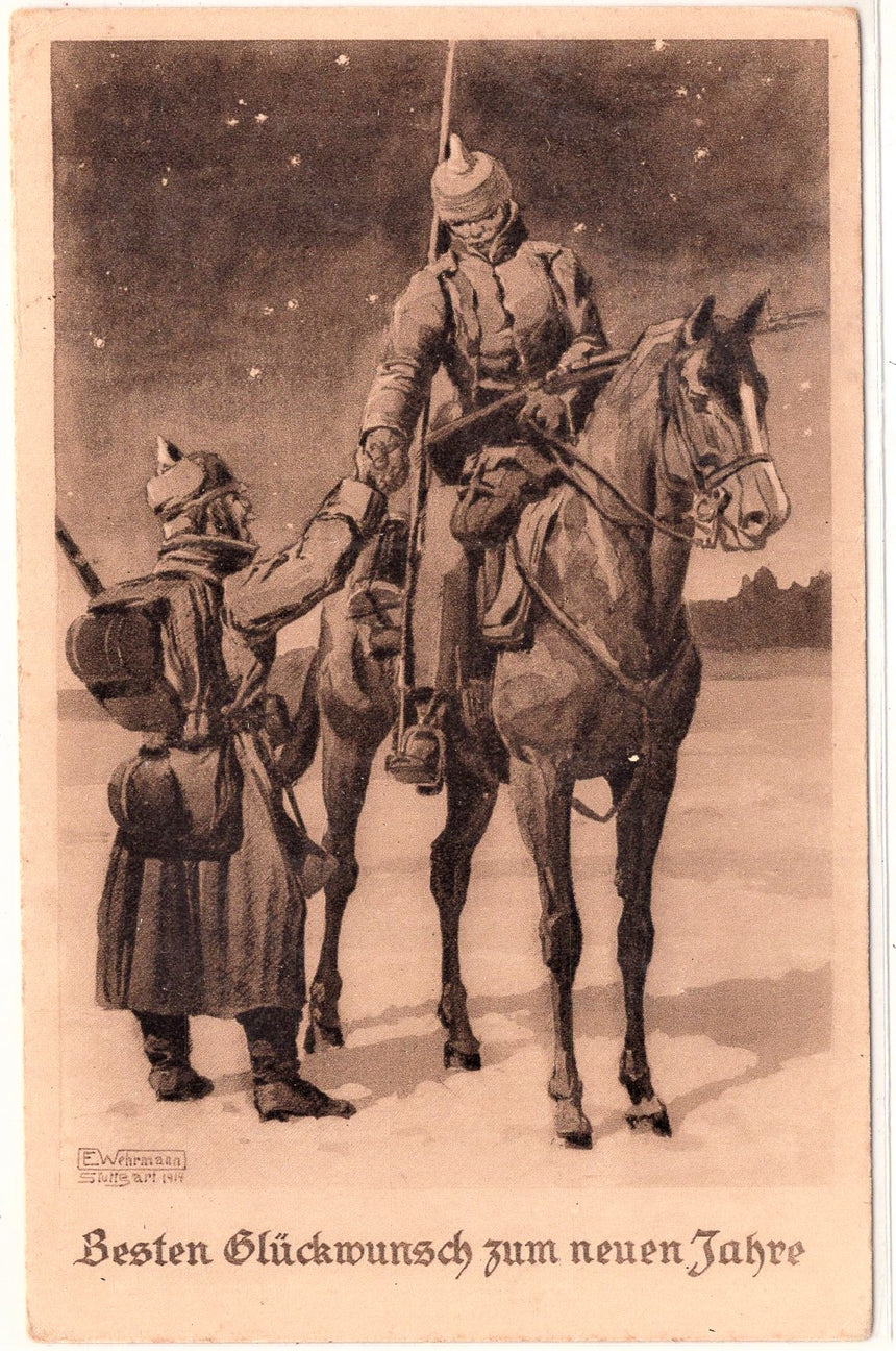 Cartolina Buon Natale / anno. Santini. Militari | Collezionissimo