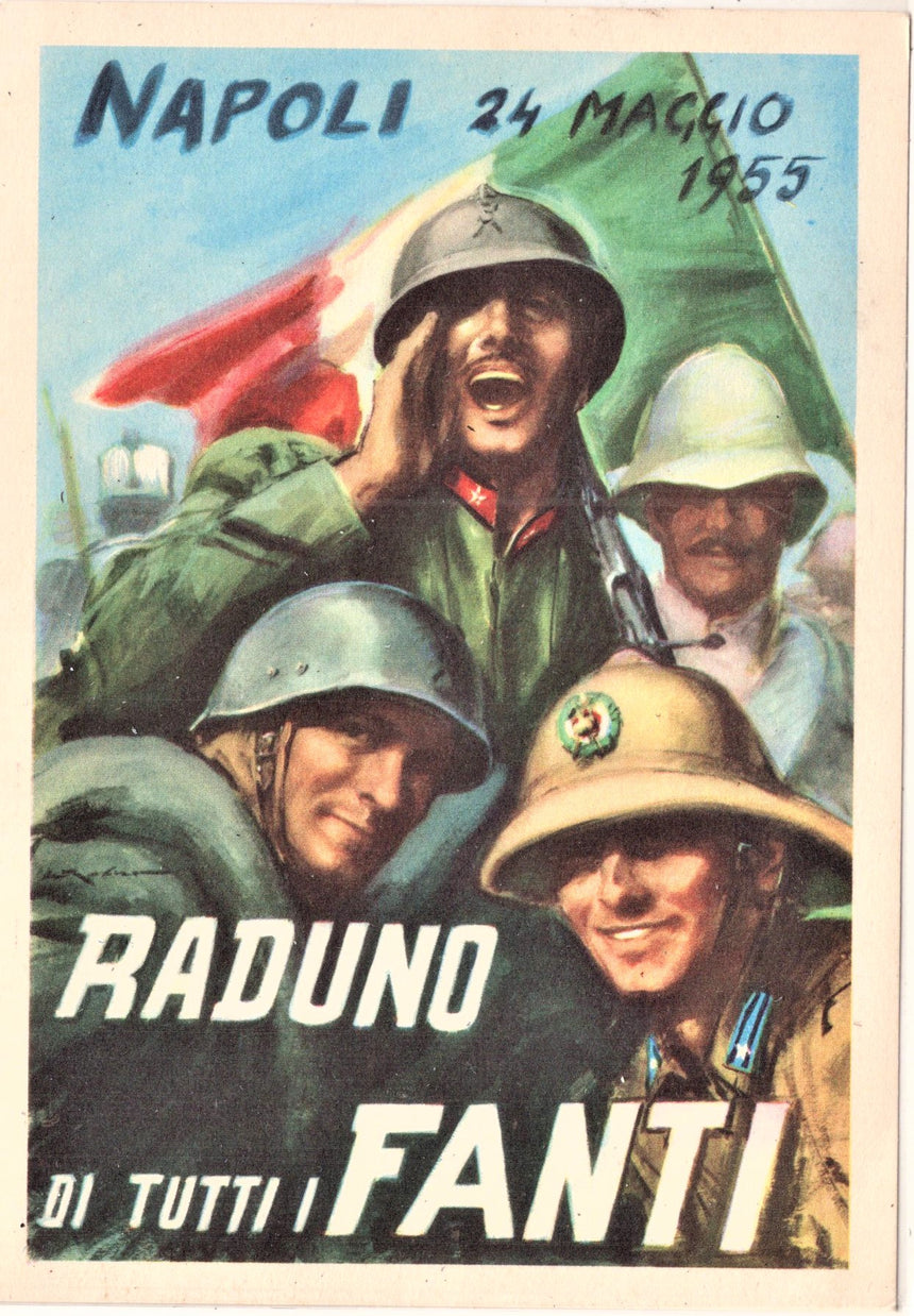 Cartolina Militare Seconda Guerra Mondiale Raduno fanti Napoli 1955 | Collezionissimo