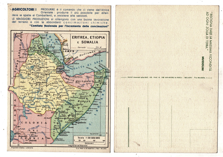 Cartolina Militare Seconda Guerra Mondiale Eritrea Etiopia Somalia | Collezionissimo