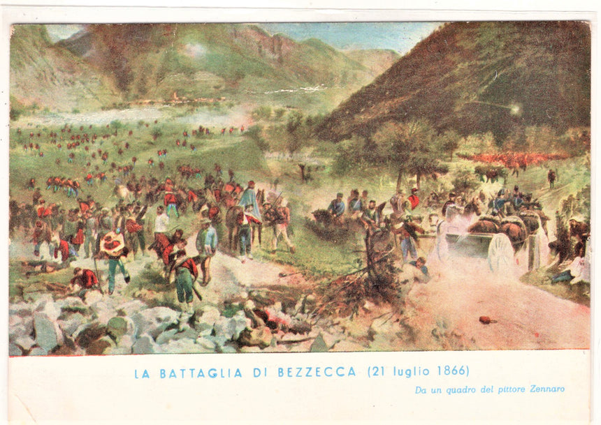 Cartolina Militare Seconda Guerra Mondiale la battaglia di Bezzecca 1866 | Collezionissimo